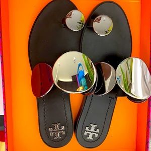 Tory Burch Patos Multi disk Sandal in black